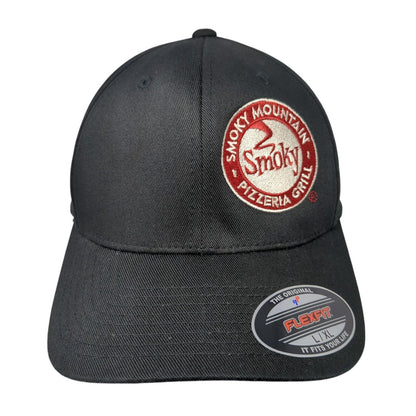 Smoky Mountain Pizzeria Grill Fitted Hat Black L/XL Flexfit Embroidered