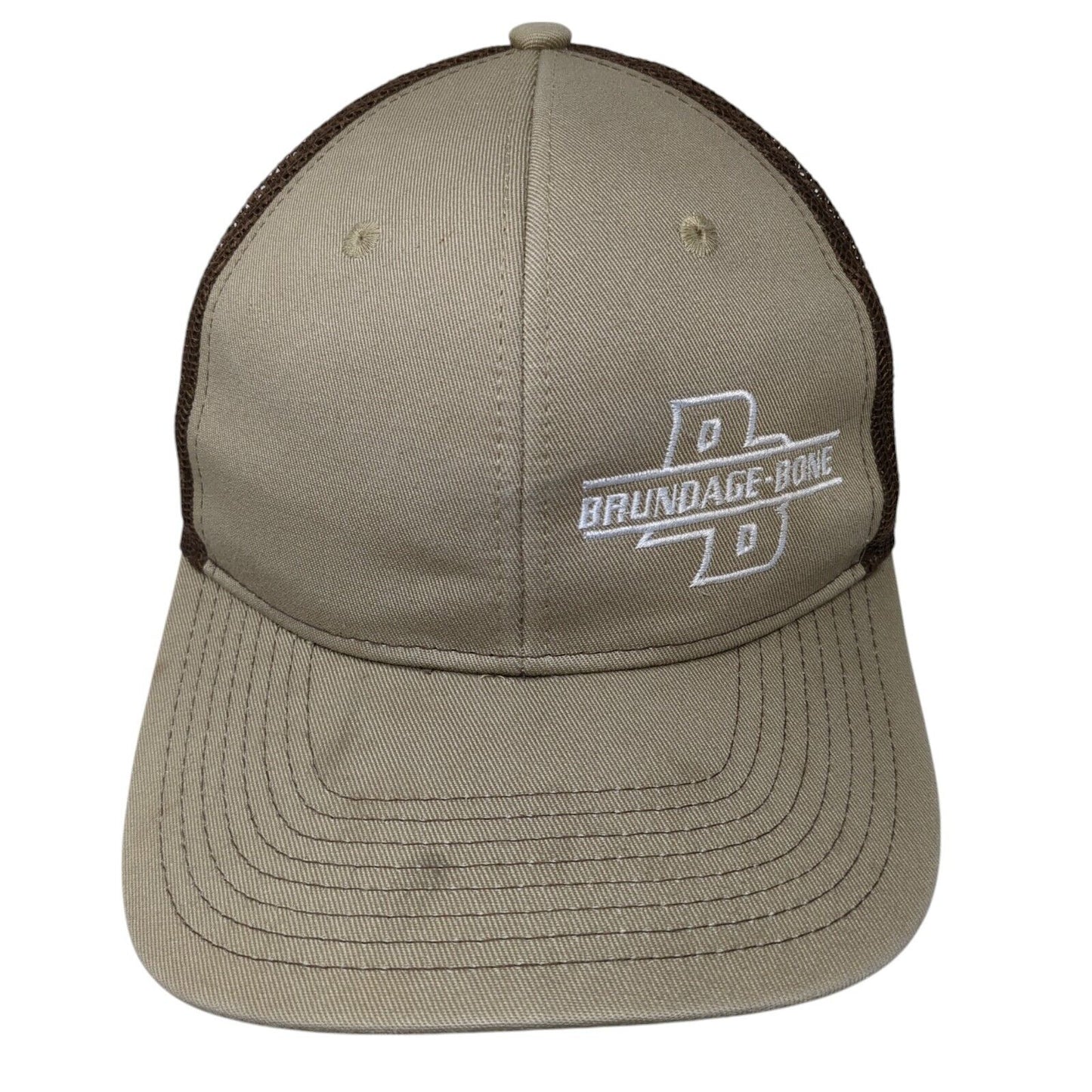Brundage-Bone Snapback Trucker Hat Brown Adjustable Mesh Back Port Authority