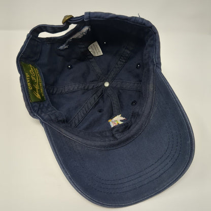 Charles F. Orvis Signature Collection Slideback Hat Blue OSFA Embroidered Fly