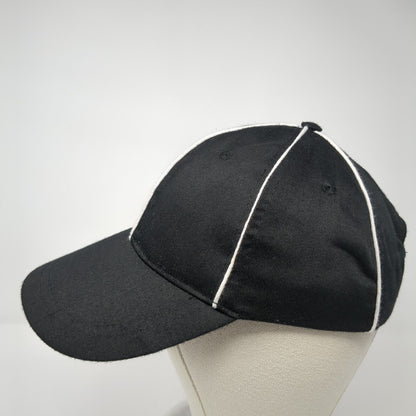 Unbranded Strapback Hat Black One Size Adjustable Vented Holes 6 Panel Blank