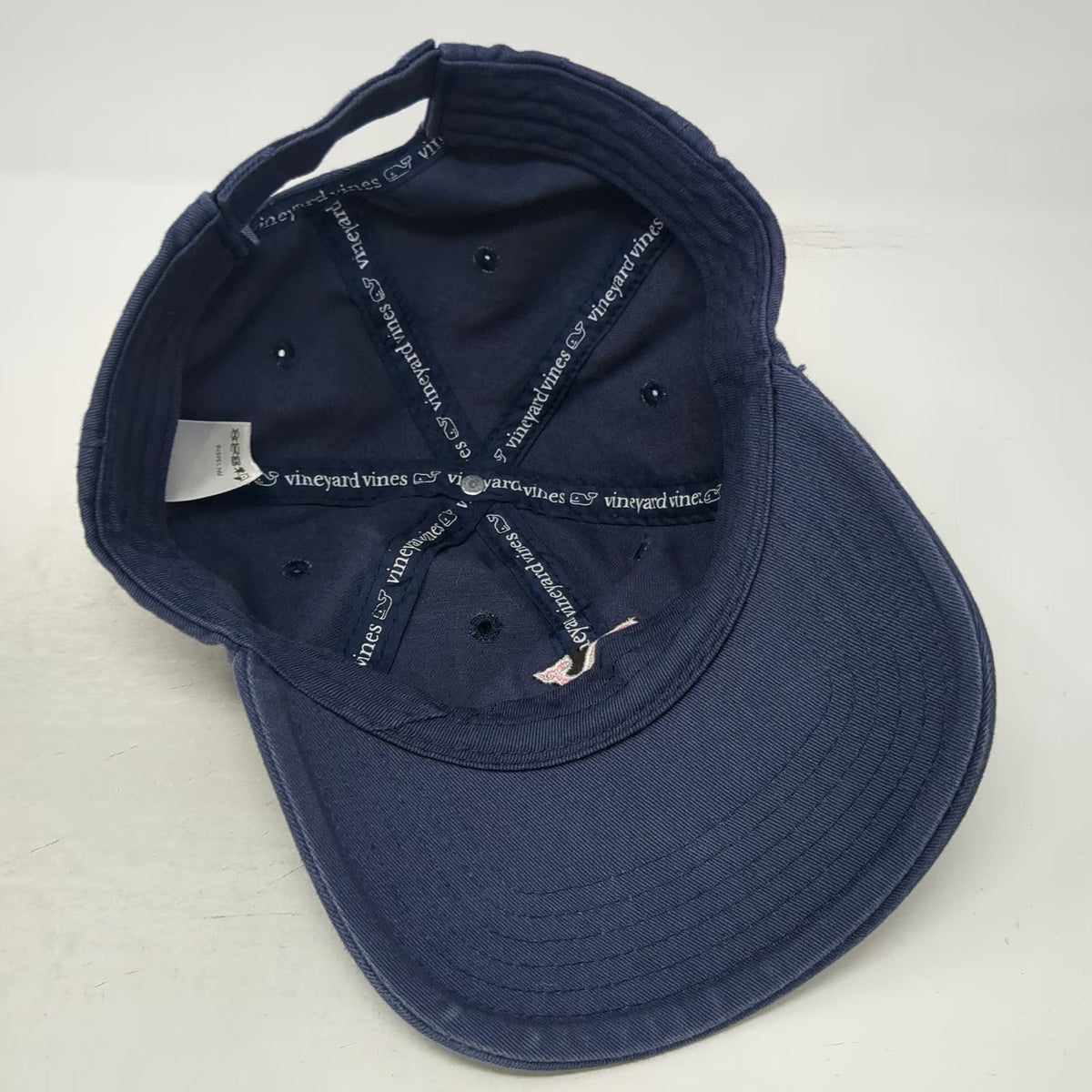 Vineyard Vines Baseball Cap Blue One Size Whale Logo Strapback Cotton Fabric Hat