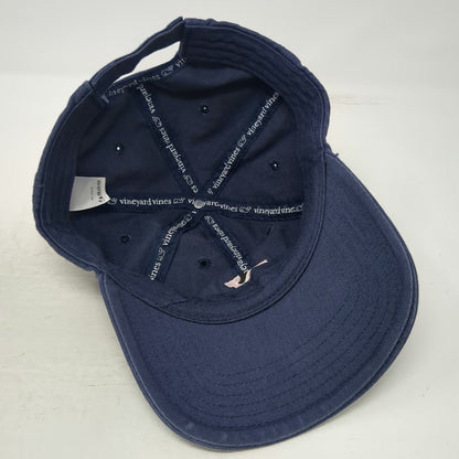 Vineyard Vines Baseball Cap Blue One Size Whale Logo Strapback Cotton Fabric Hat