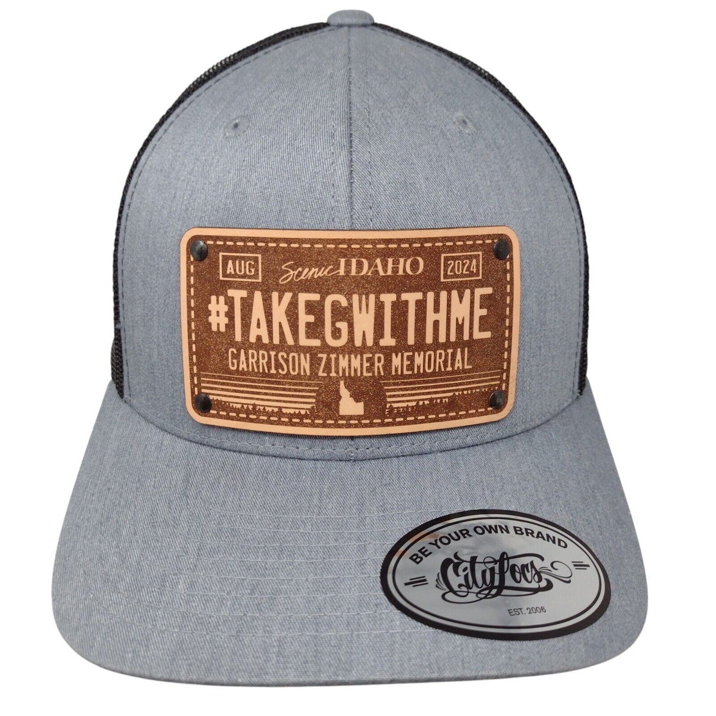 TAKEGWITHME Garrison Zimmer Memorial Snapback Trucker Hat Gray OSFA Yupoong