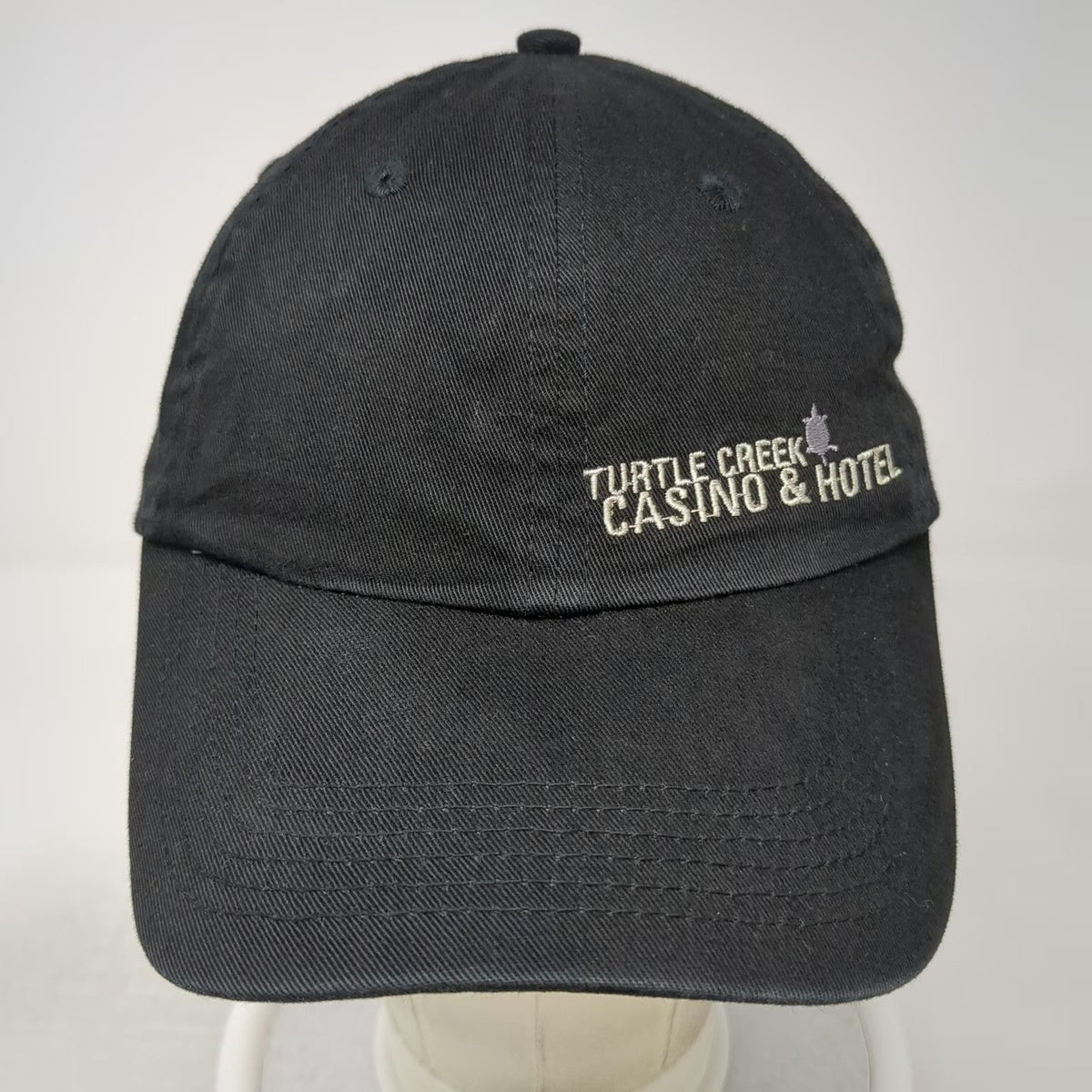TIG Baseball Cap Black One Size Turtle Creek Casino Construction Slideback Hat