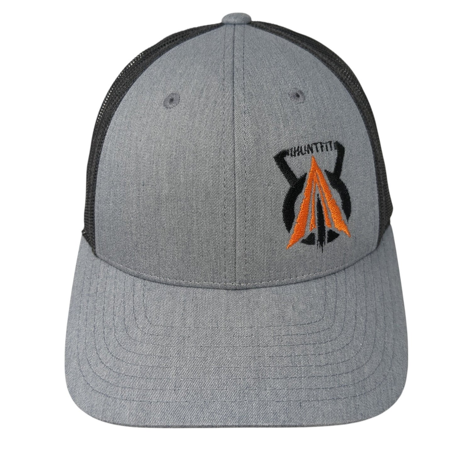 Richardson Snapback Mesh Back Trucker Hat Gray Small Embroidered Logo