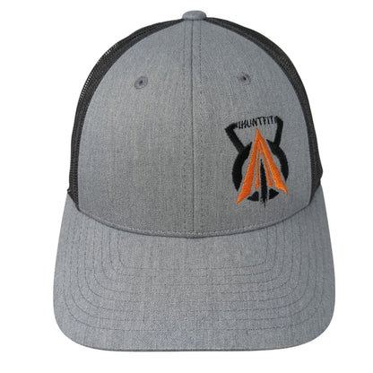 Richardson Snapback Mesh Back Trucker Hat Gray Small Embroidered Logo