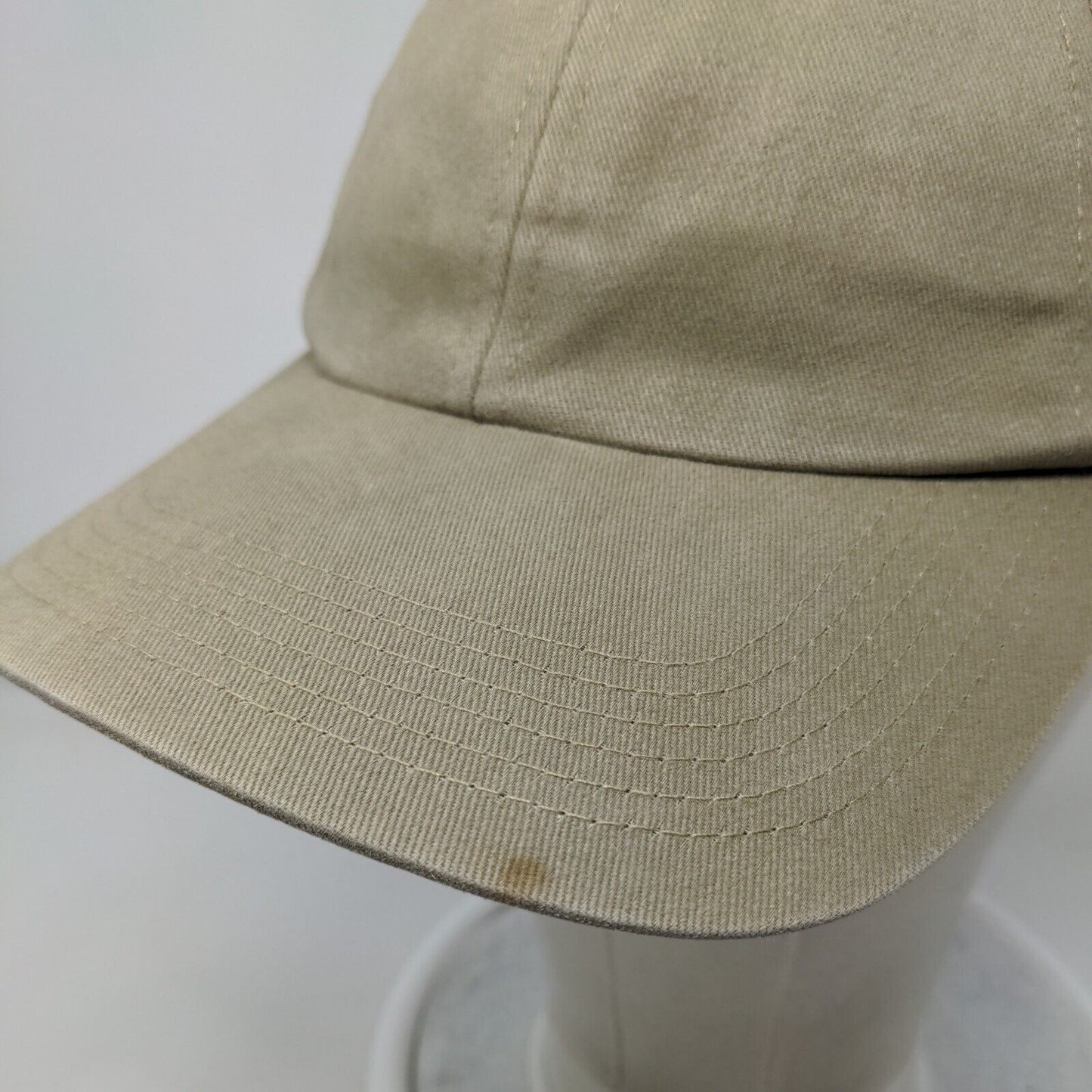 Red Kap Slideback Hat Tan One Size Adjustable Vented Holes 6 Panel Blank