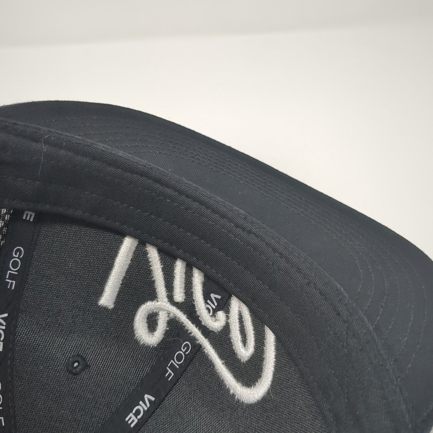 Vice Golf Snapback Hat Black One Size Adjustable Embroidered Breathable Mesh
