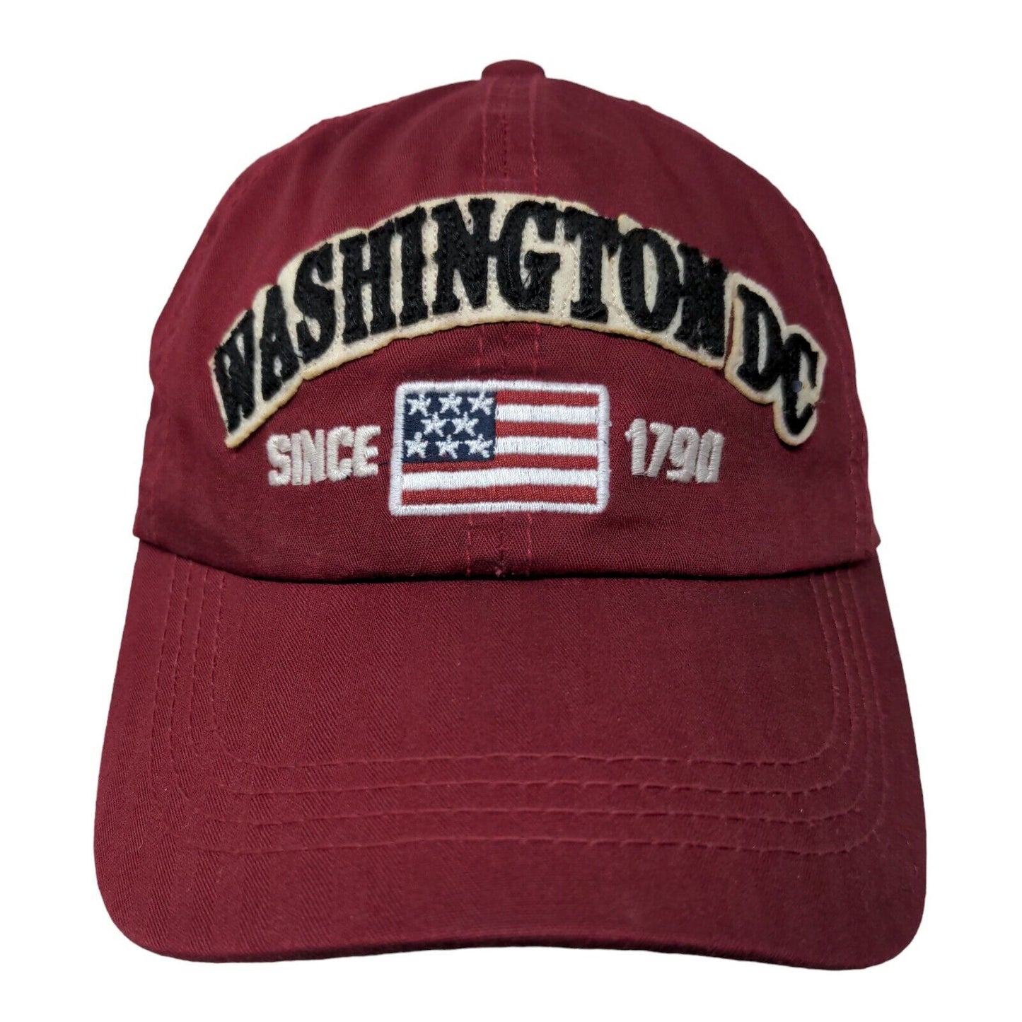 Washington DC Since 1790 Slideback Hat Red One Size Adjustable Patriotic Cotton
