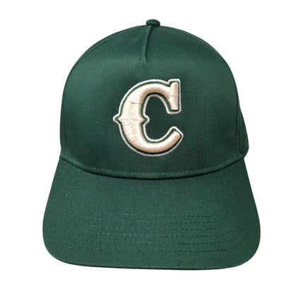 Letter C Snapback Hat Green One Size Solid Adjustable Embroidered Otto