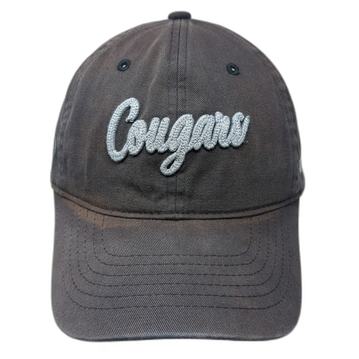 BYU Cougars NCAA Zephyr Cap Gray One Size Script Logo Hat Slideback Curved Brim