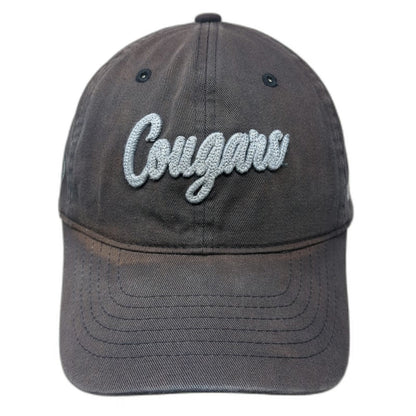 BYU Cougars NCAA Zephyr Cap Gray One Size Script Logo Hat Slideback Curved Brim