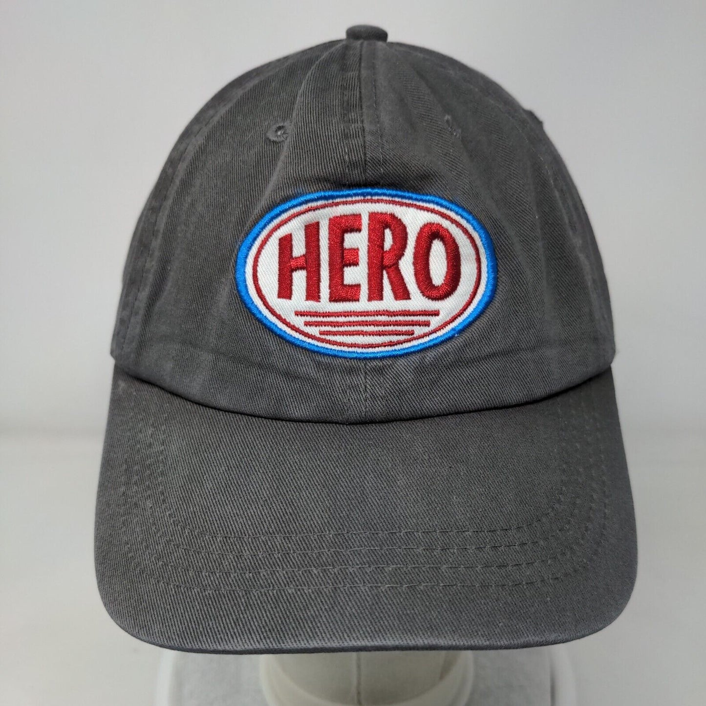 Hero I Am One Blood Slideback Hat Gray One Size Embroidered 6 Panel