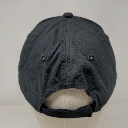 Unbranded Strapback Hat Black One Size Adjustable Vented Holes 6 Panel Blank