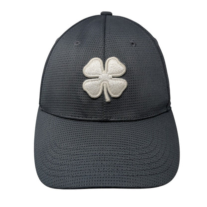 Live Lucky Fitted Baseball Cap Gray Medium Lightweight Embroidered Black Clover