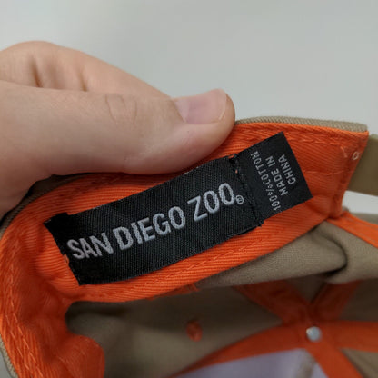 San Diego Zoo Colorful Lion Snapback Hat Tan One Size Embroidered