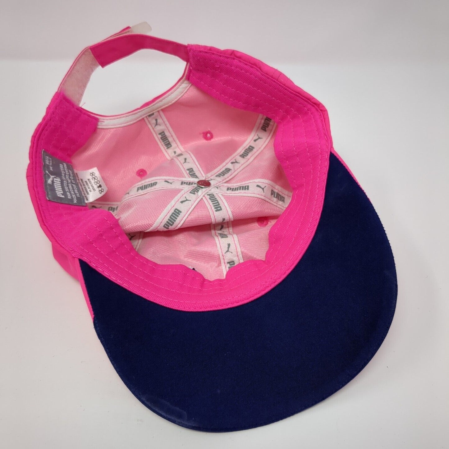 PUMA Strapback Hat Pink One Size Adjustable Embroidered Vented Holes Polyester