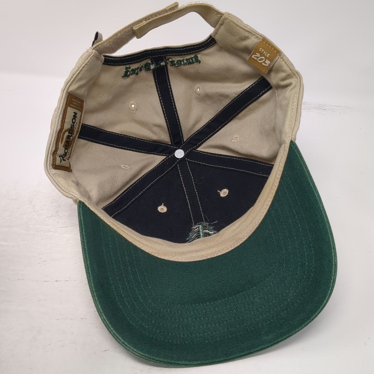 Richardson Baseball Cap Beige Green One Size Yule Tree Farms Hat 203 Strapback