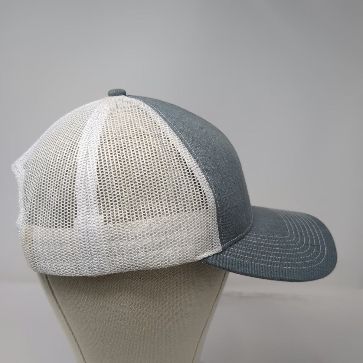 Outdoor Cap Trucker Hat Gray One Size Leather Patch World Beef Expo Mesh Back