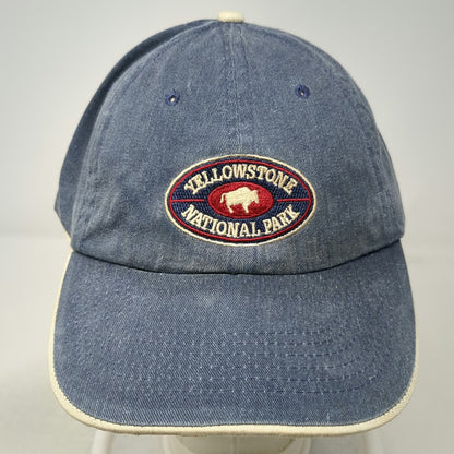 Blue Yellowstone National Park Bison Patch Baseball Cap One Size Strapback Hat