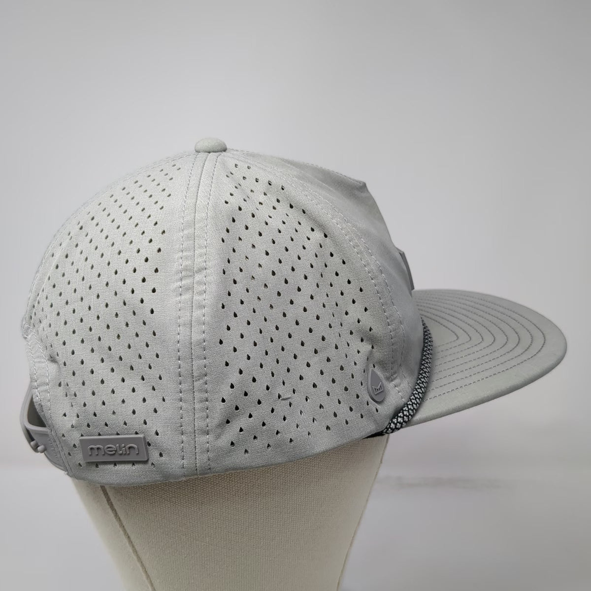 Melin Coronado Hydro Trucker Hat Gray L Snapback Rope Perforated Performance