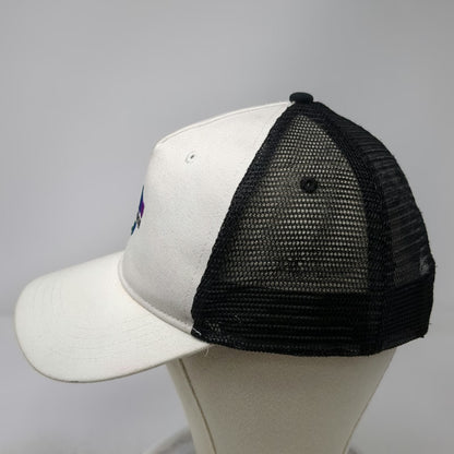 True Religion Trucker Hat White One Size Rainbow Logo Mesh Back Snapback Hat