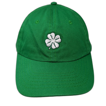 DALIX Baseball Cap Green One Size Embroidered Four Leaf Clover Cotton Strap Hat