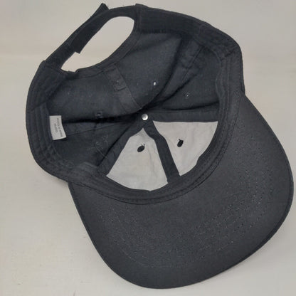 Unbranded Strapback Hat Black OSFM Solid Adjustable Blank Vent Holes