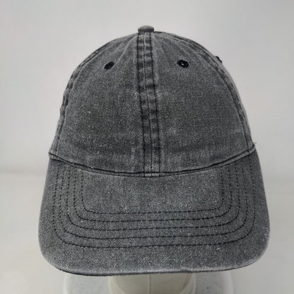 Unbranded Strapback Hat Solid Gray Black Soot OSFM Adjustable Blank