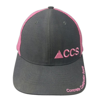 Richardson Trucker Hat Gray Pink One Size Mesh Snapback Concrete Construction