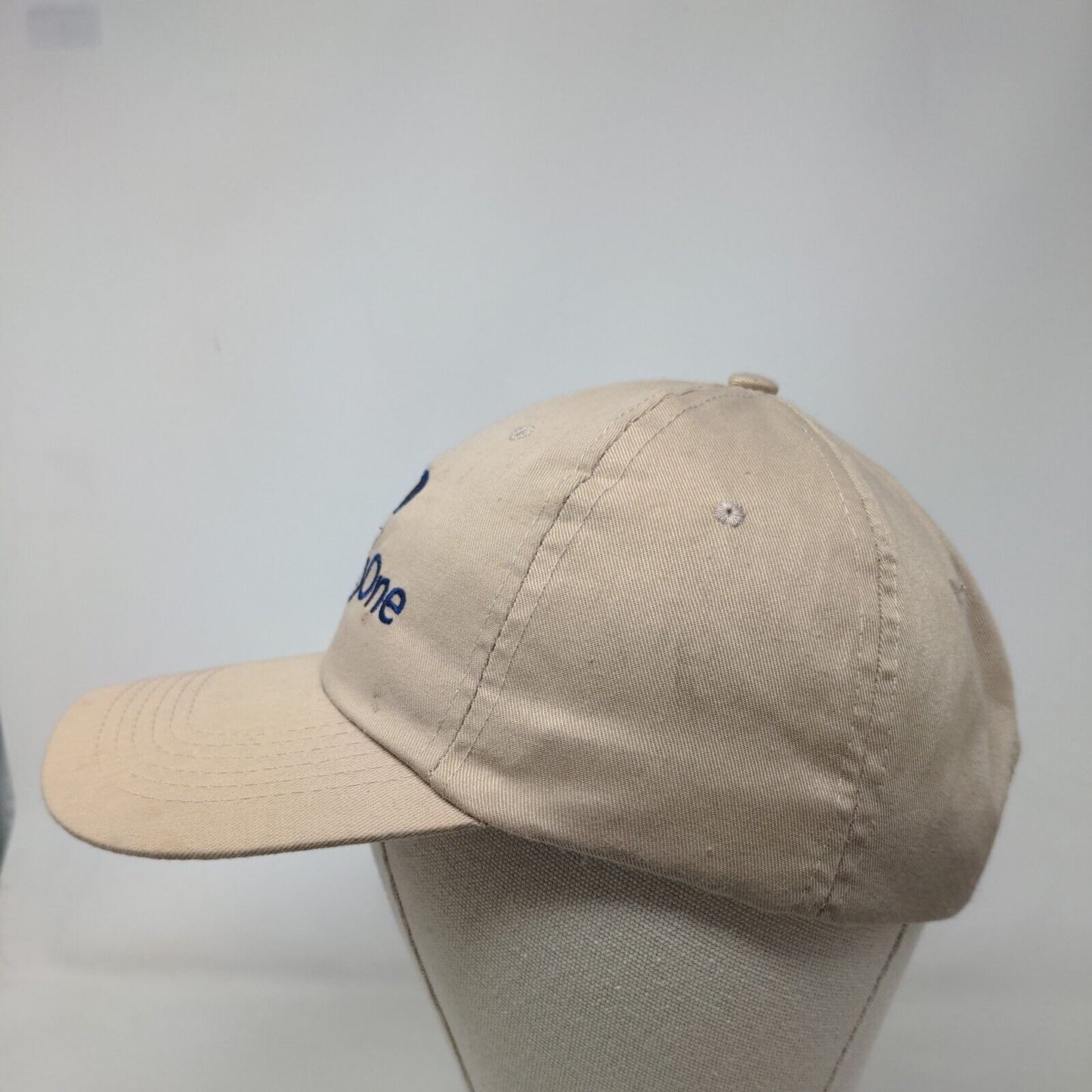 Priority One Strapback Hat Tan OSFA Embroidered Adjustable 6 Panel