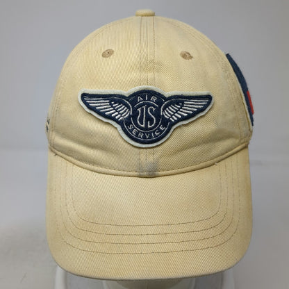 Red Canoe Baseball Cap Beige One Size US Air Service Jet Blast Warning Hat