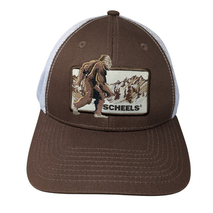 Scheels Snapback Mesh Back Trucker Hat Brown One Size Embroidered