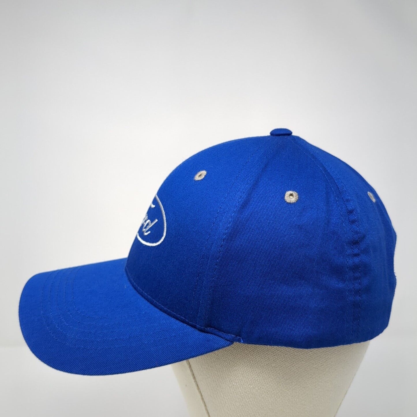 Ford Strapback Hat Blue One Size Embroidered Checkered Flag Sports