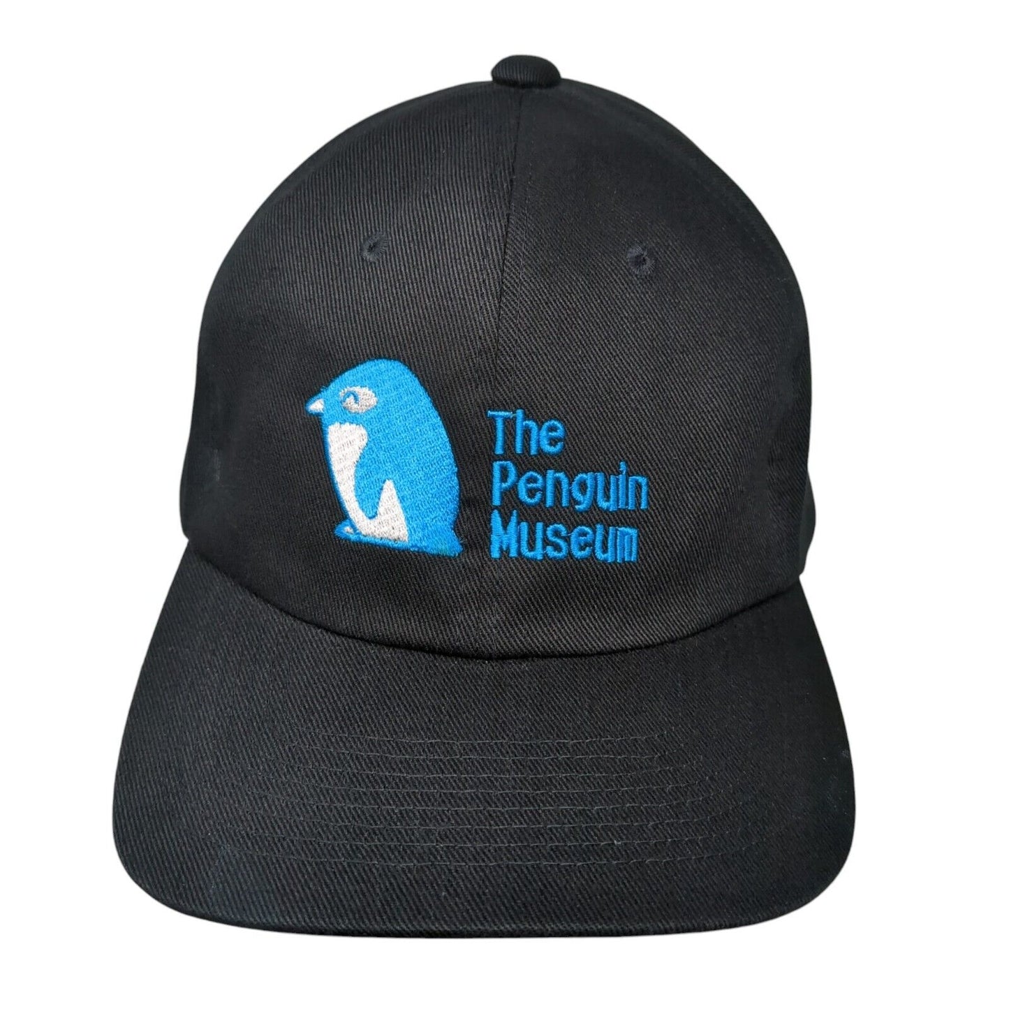 The Penguin Museum Snapback Hat Black OSFA Adjustable Embroidered Cotton