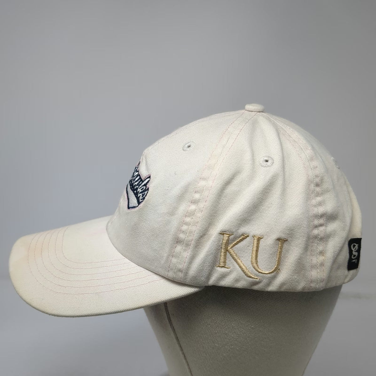 Kansas Jayhawks NCAA Gear For Sports Cap Hat White One Size Slideback Embroidery