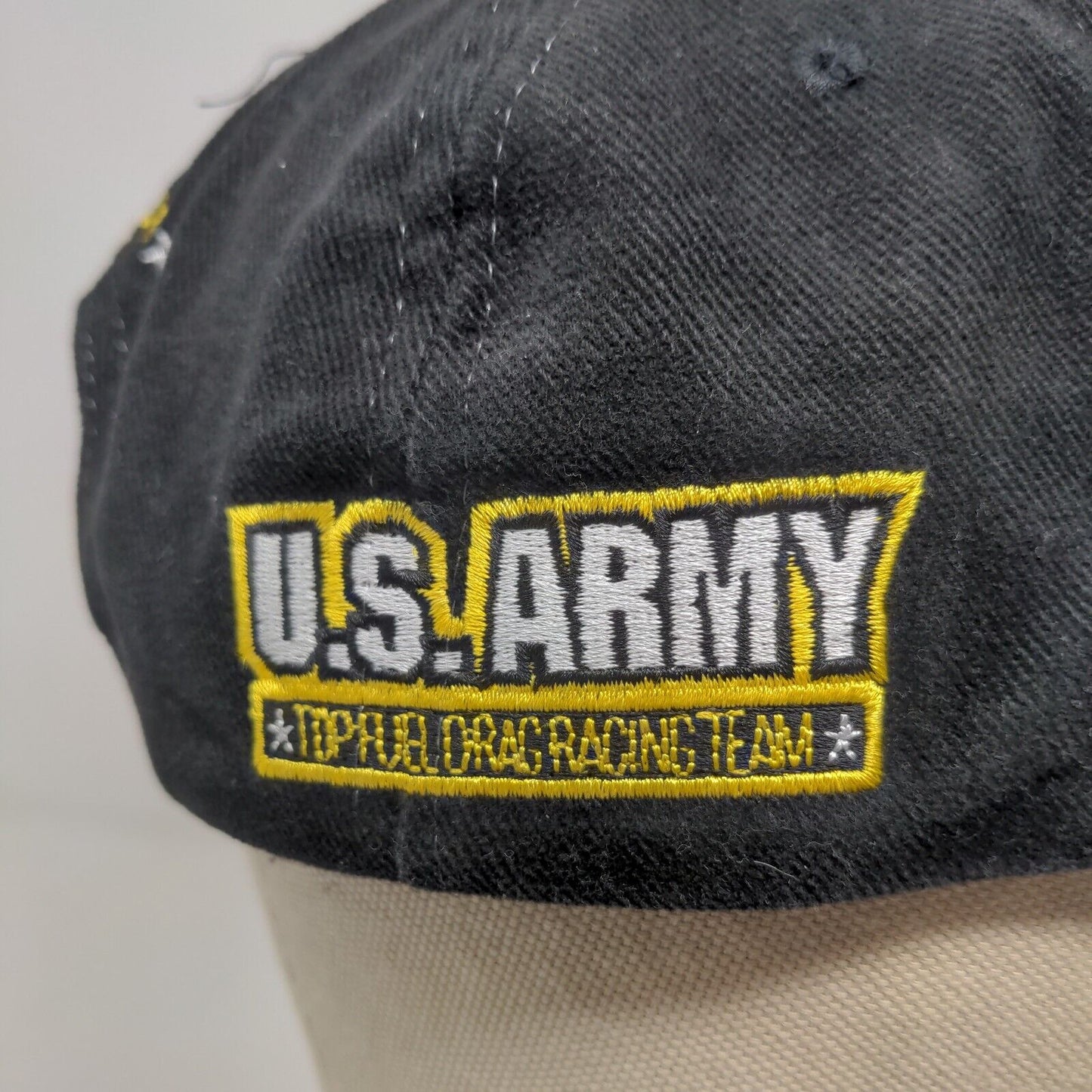 U.S. Army Top Fuel Drag Racing Team Men's Snapback Hat Black Embroidered Logo