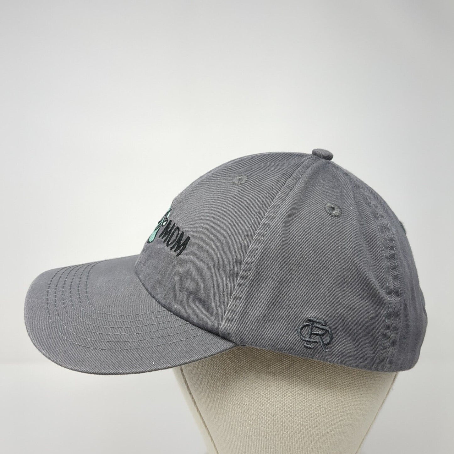 Dog Mom Paw Print Slideback Hat Gray One Size Adjustable Embroidered