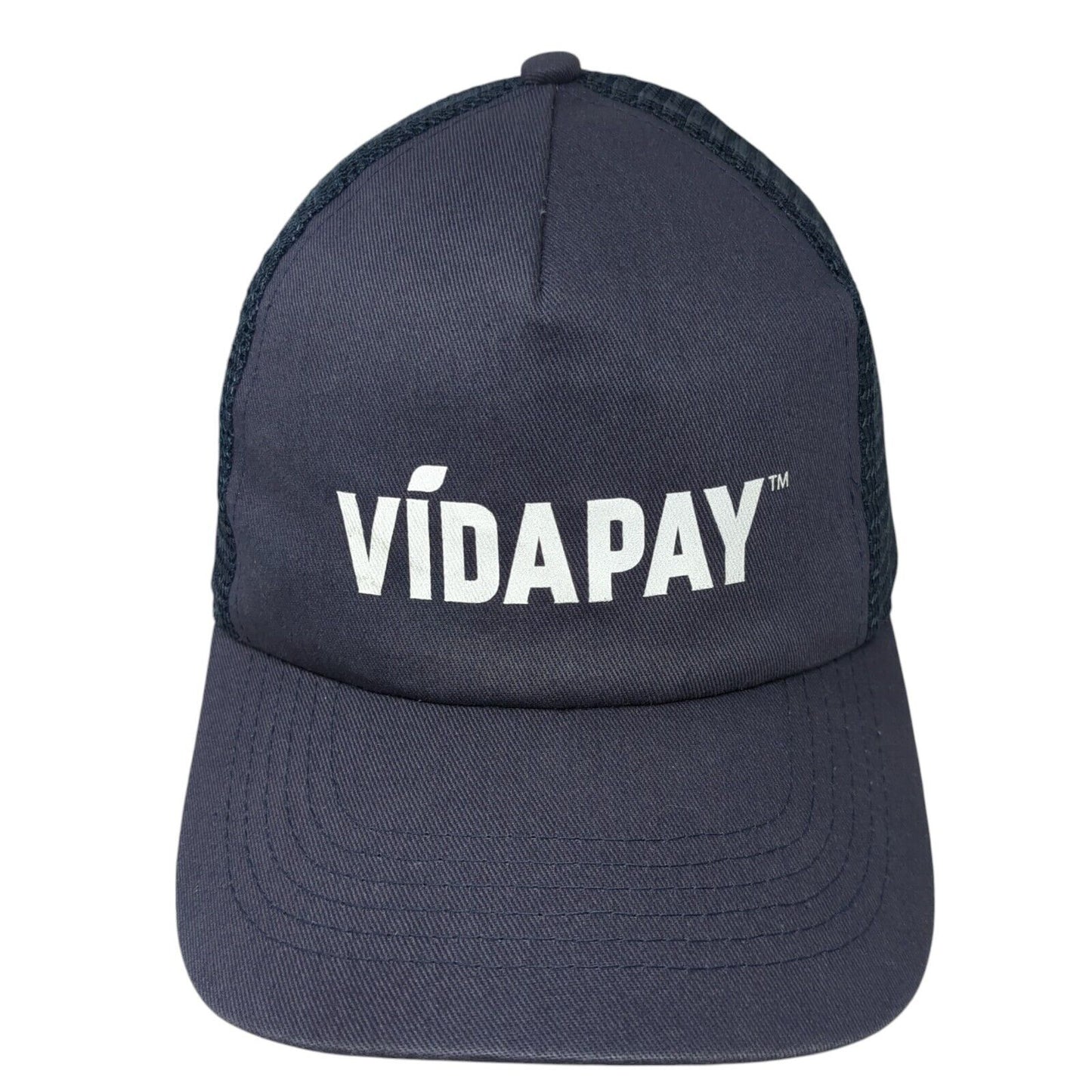 Vidapay Snapback Mesh Back Trucker Hat Blue One Size Solid Hit Wear