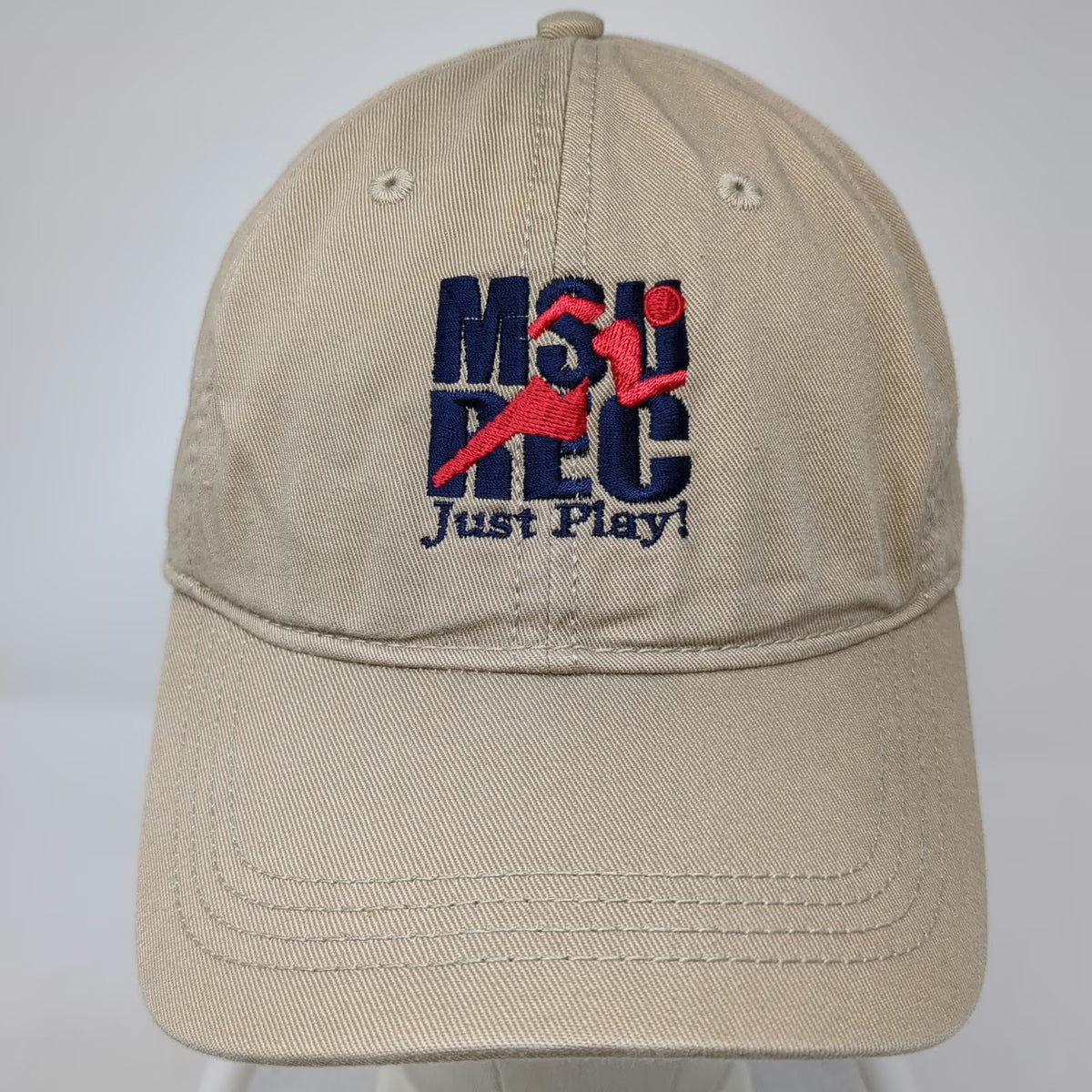Devon & Jones Baseball Cap Beige One Size MSU REC Just Play Embroidered Hat