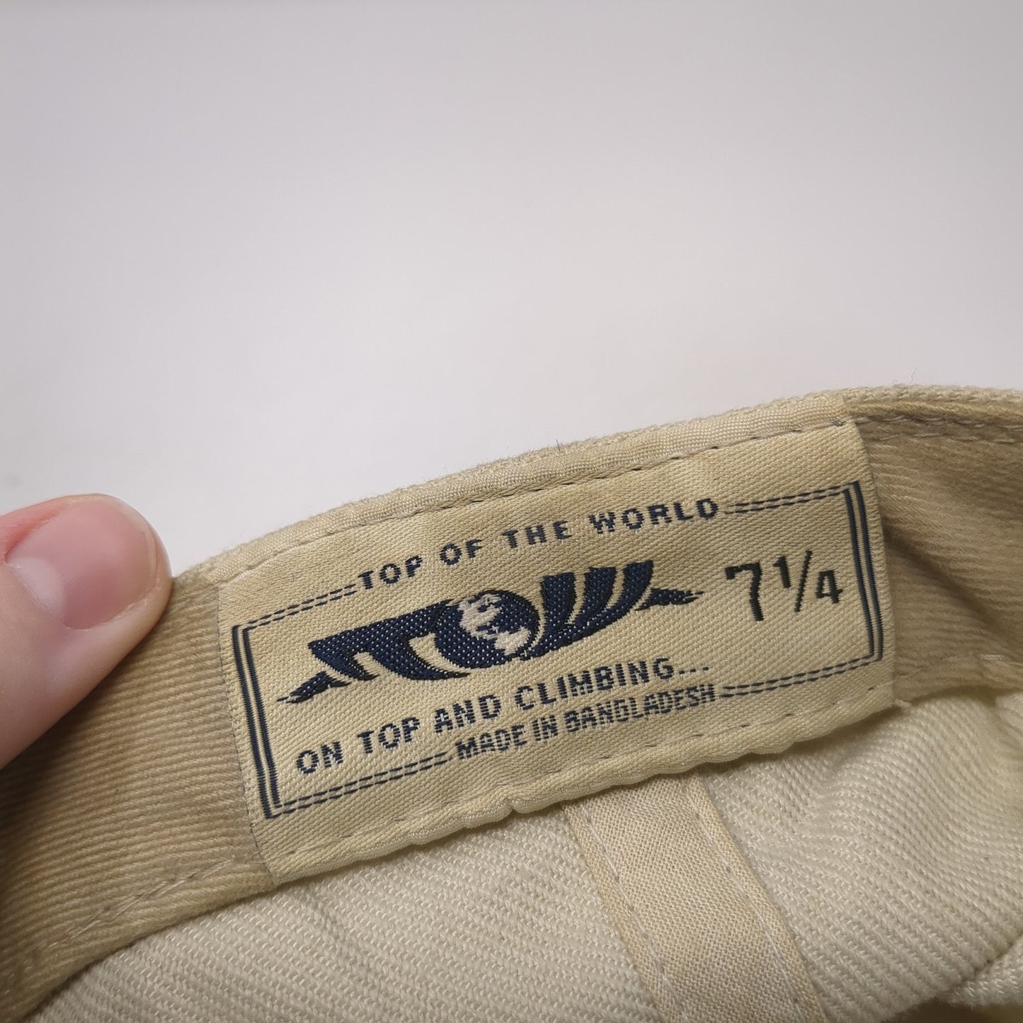 Top Of The World Fitted Baseball Cap Beige 7 1/4 Lightweight Vented Holes Blank