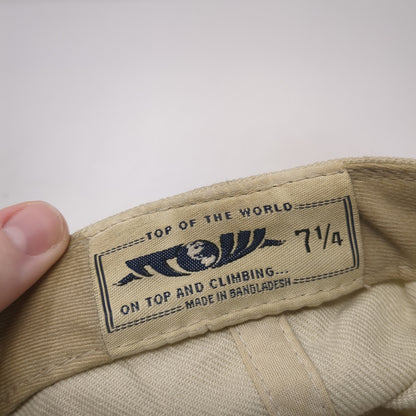 Top Of The World Fitted Baseball Cap Beige 7 1/4 Lightweight Vented Holes Blank