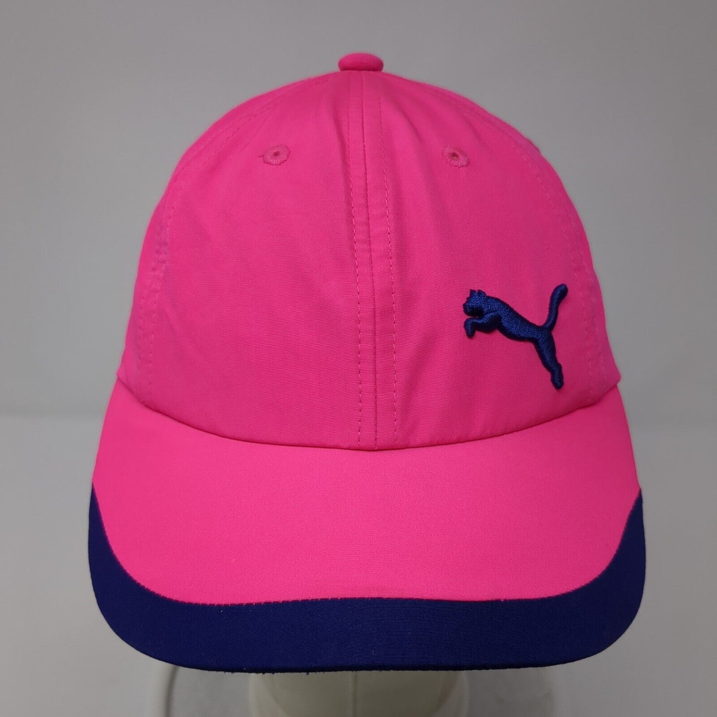 PUMA Strapback Hat Pink One Size Adjustable Embroidered Vented Holes Polyester