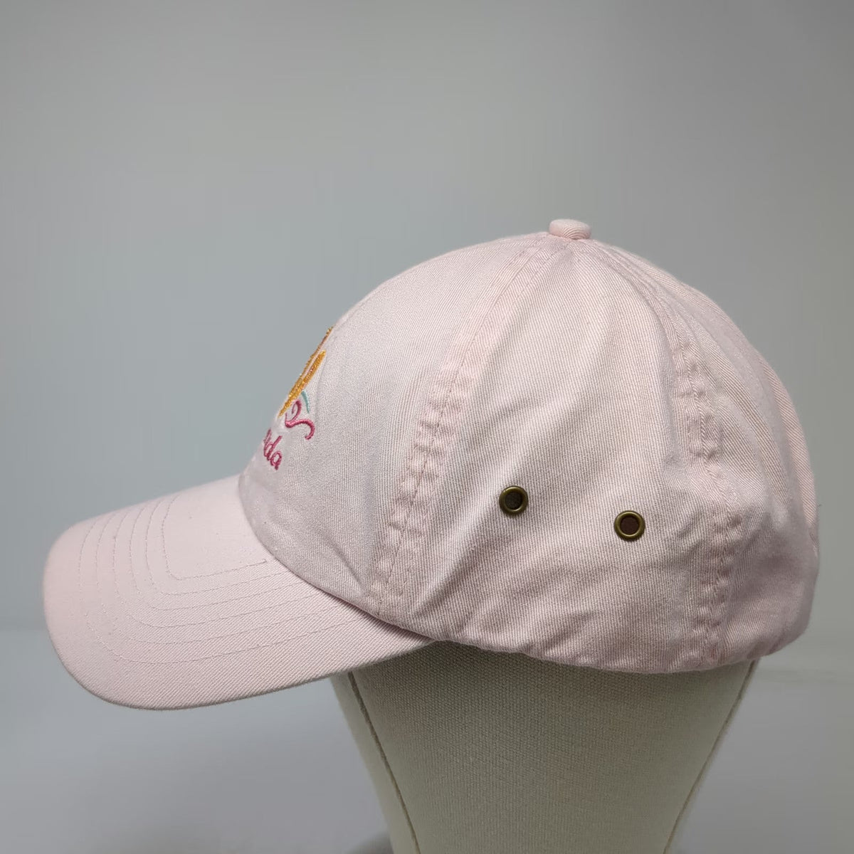 Baseball Cap Pink One Size Embroidered Bermuda Flip Flops Hat Slideback Cotton