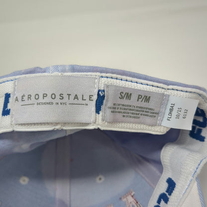 Aeropostale Baseball Cap Blue Size S/M Flexfit AERO 87 Faded Wash Splatter Hat