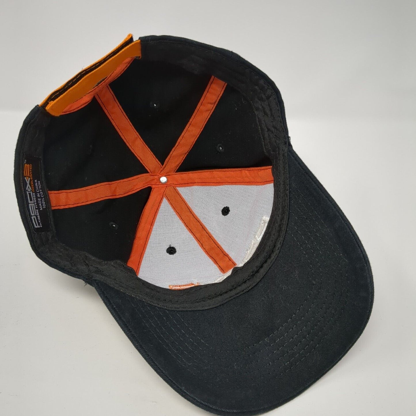 P90X3 Strapback Hat Black One Size Solid Adjustable Embroidered Piping