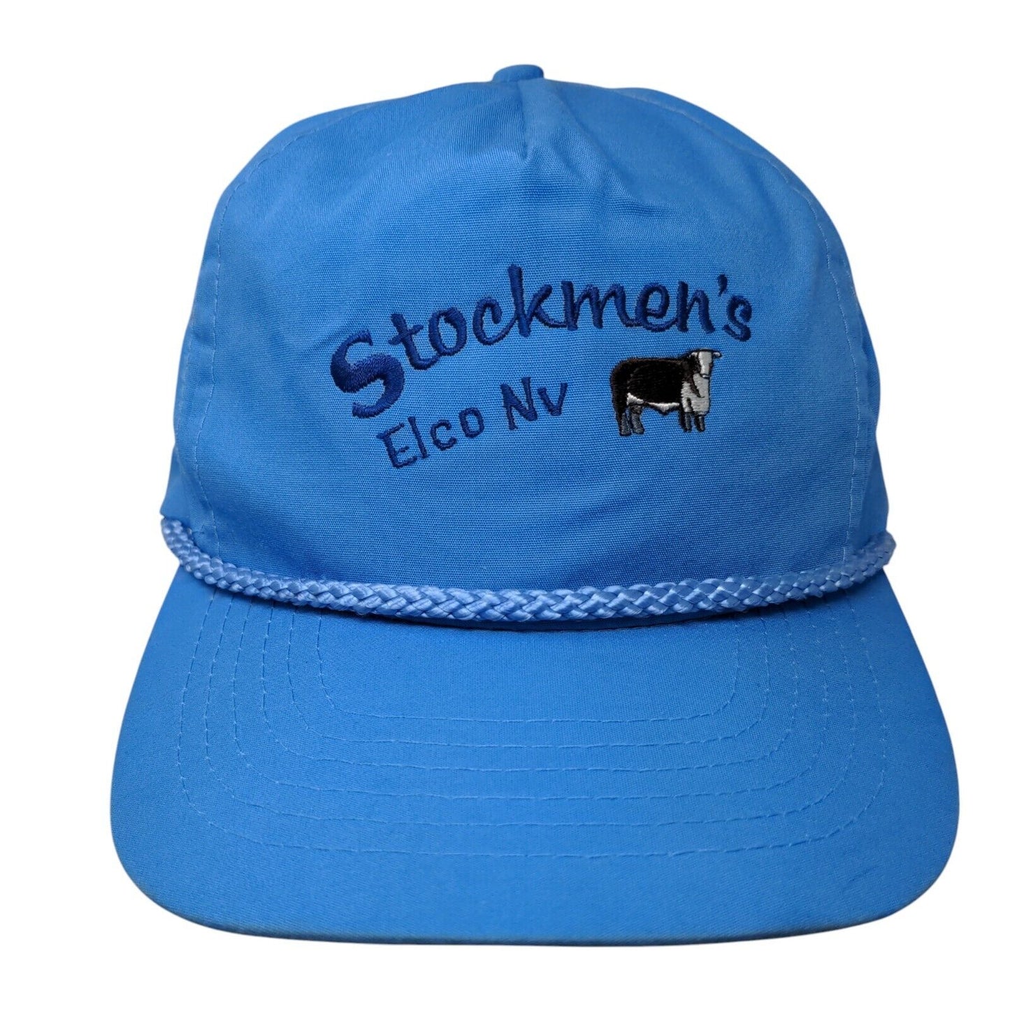 Stockmen's Elco Nv Slideback Hat Blue OSFA Adjustable Embroidered Rope Otto