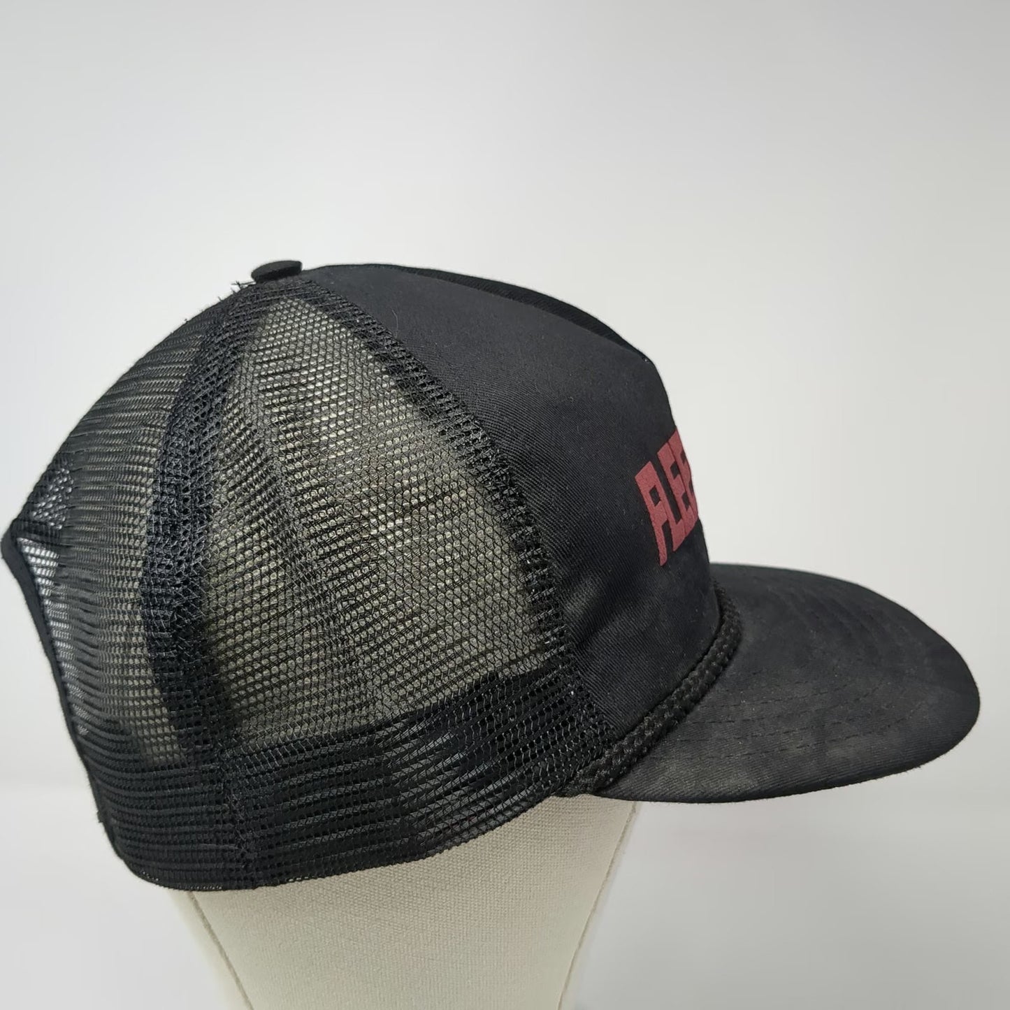 Headliner Fleetwood Trucker Hat Black Red Vintage Rope Mesh Snapback USA Made
