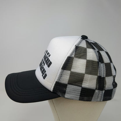 Hobby Lobby Trucker Hat White Black One Size Sprint Car Racing Checkered Pattern