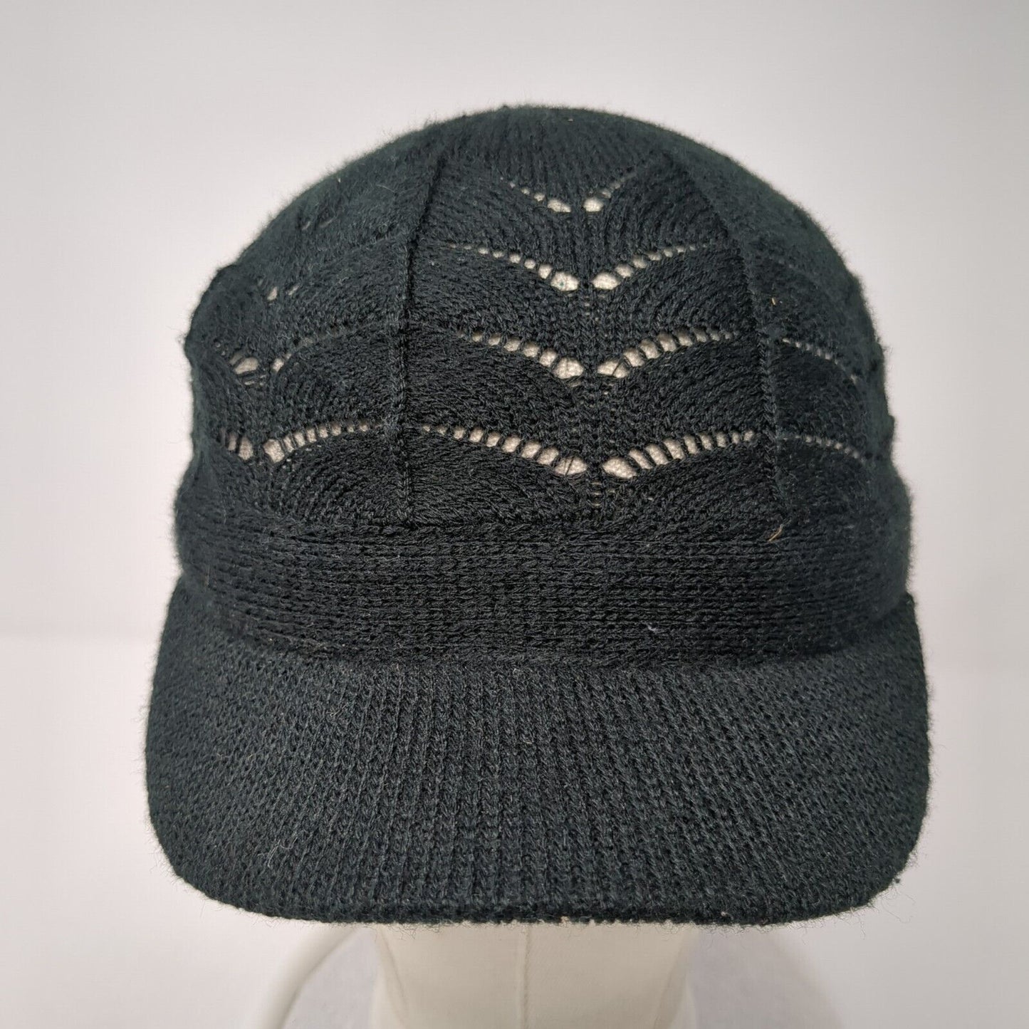 Unbranded Beanie Hat Black One Size Stretch Lightweight Hand Knitted Blank